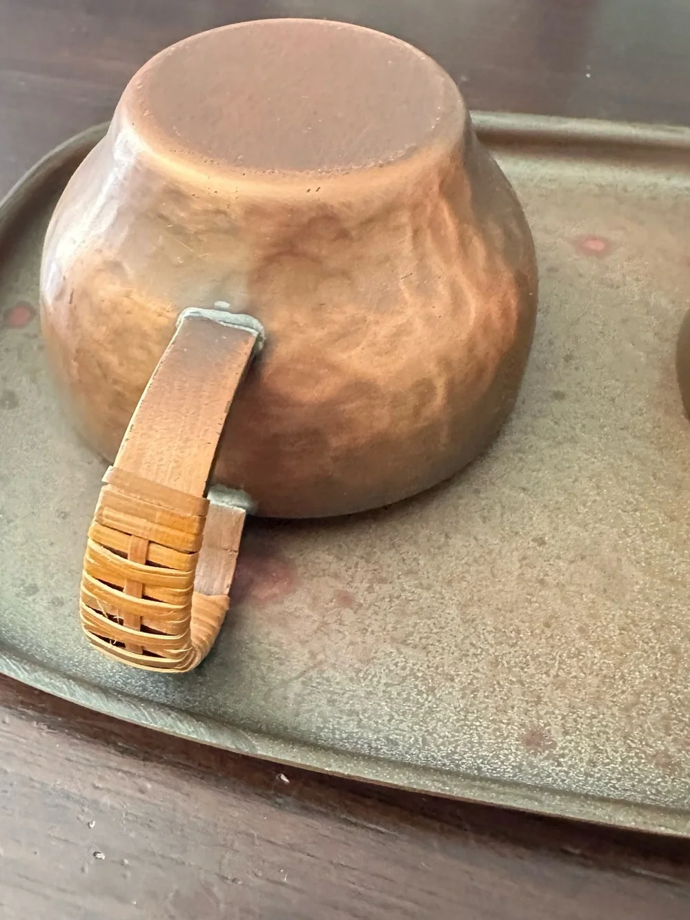 Vintage Copper Creamer & Sugar Bowl Set